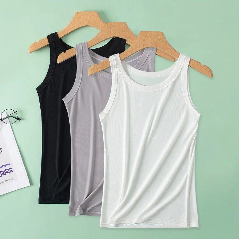 Women's Ribbed Tank Top with Sleeveless Design and Different Pack Options