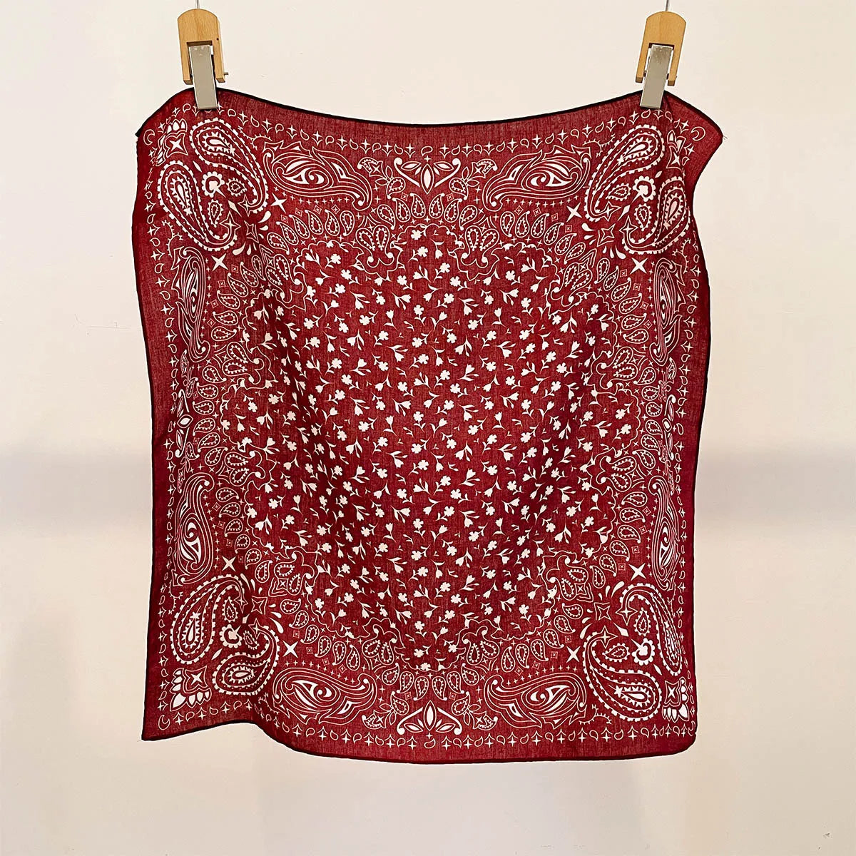 Printed Square Scarf with Polka Dot Pattern Options