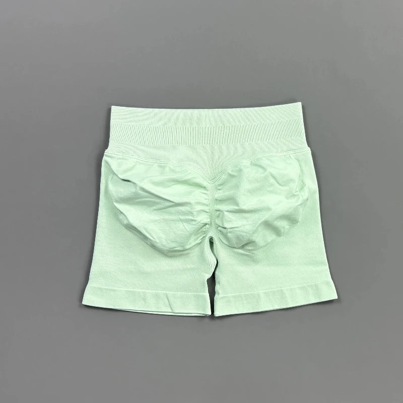 Women's High Waist Nylon Blend Scrunch Shorts for Gym Training