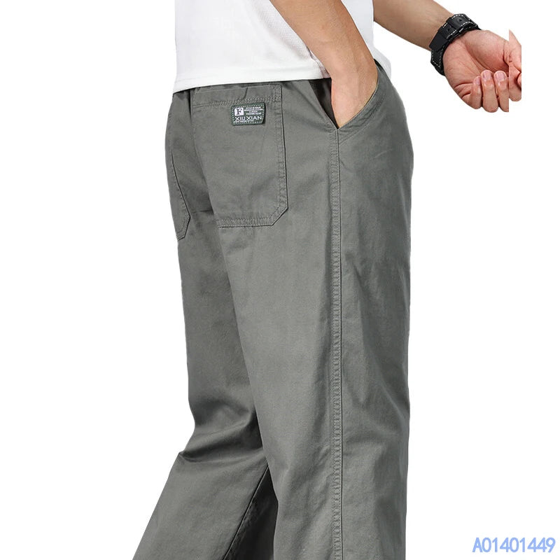 Men's Elastic Waist Loose Fit Casual Pants For Everyday Wear