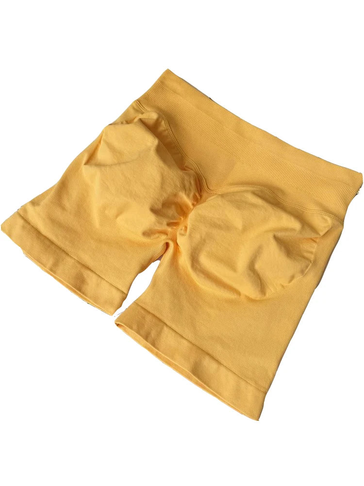 Women's Scrunch Back Nylon Blend Shorts for Yoga and Gym Training