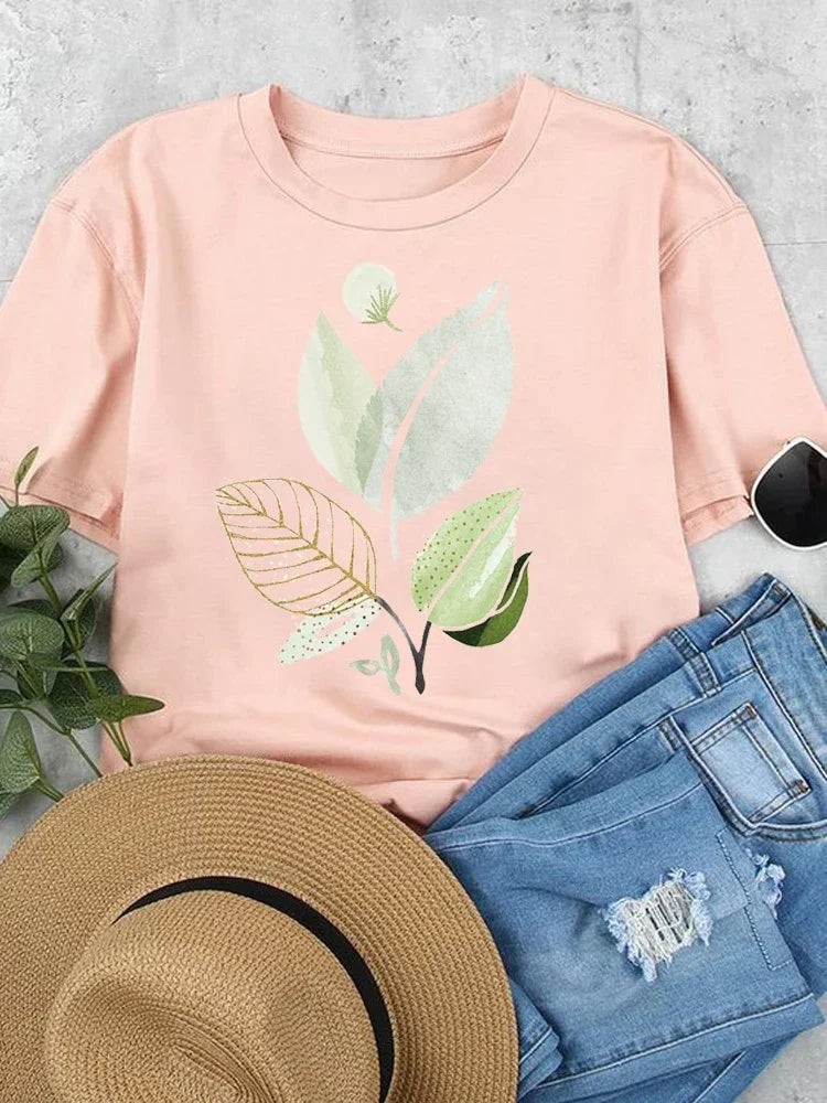 Women's Nature Graphic Modal Short-Sleeve Crewneck T-Shirt