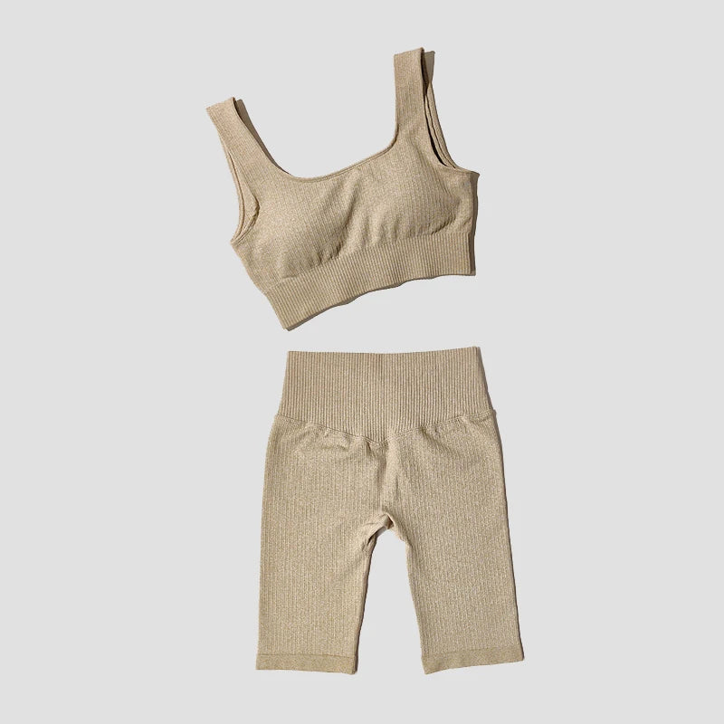 Women's Bra And Shorts Yoga Set For Workout Outfits