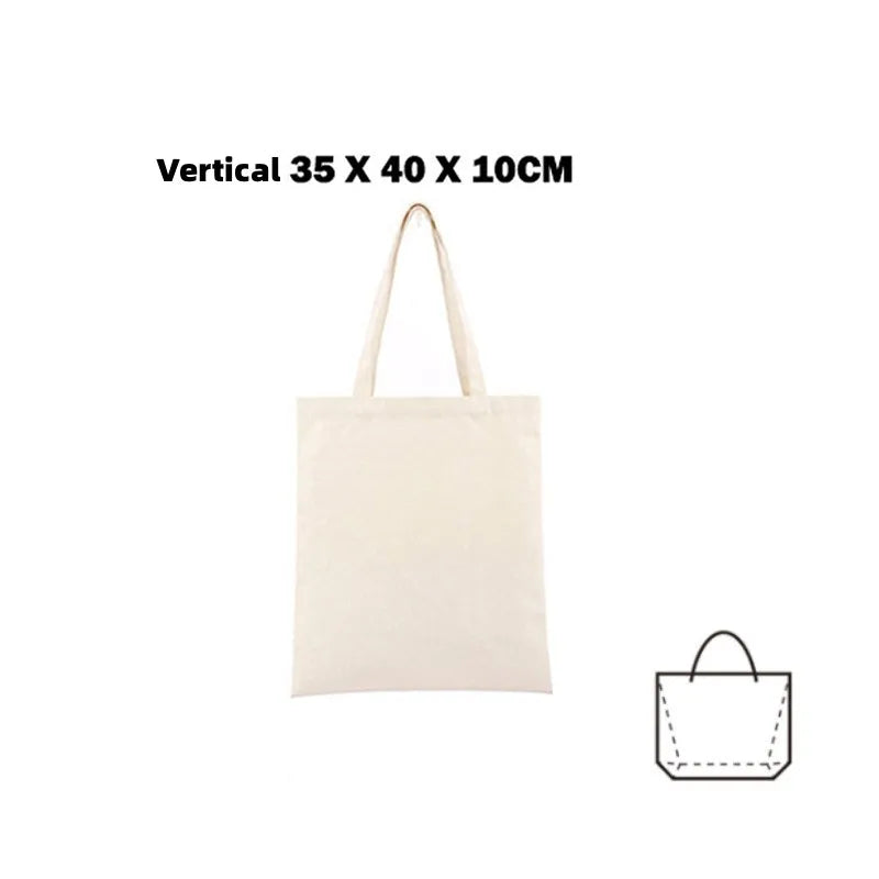 Plain Canvas Style Tote Bag with Long Shoulder Handles
