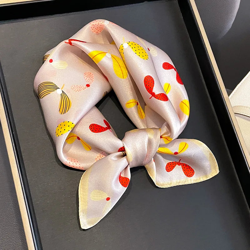 Printed Small Square Scarf for Neck and Hair Styling