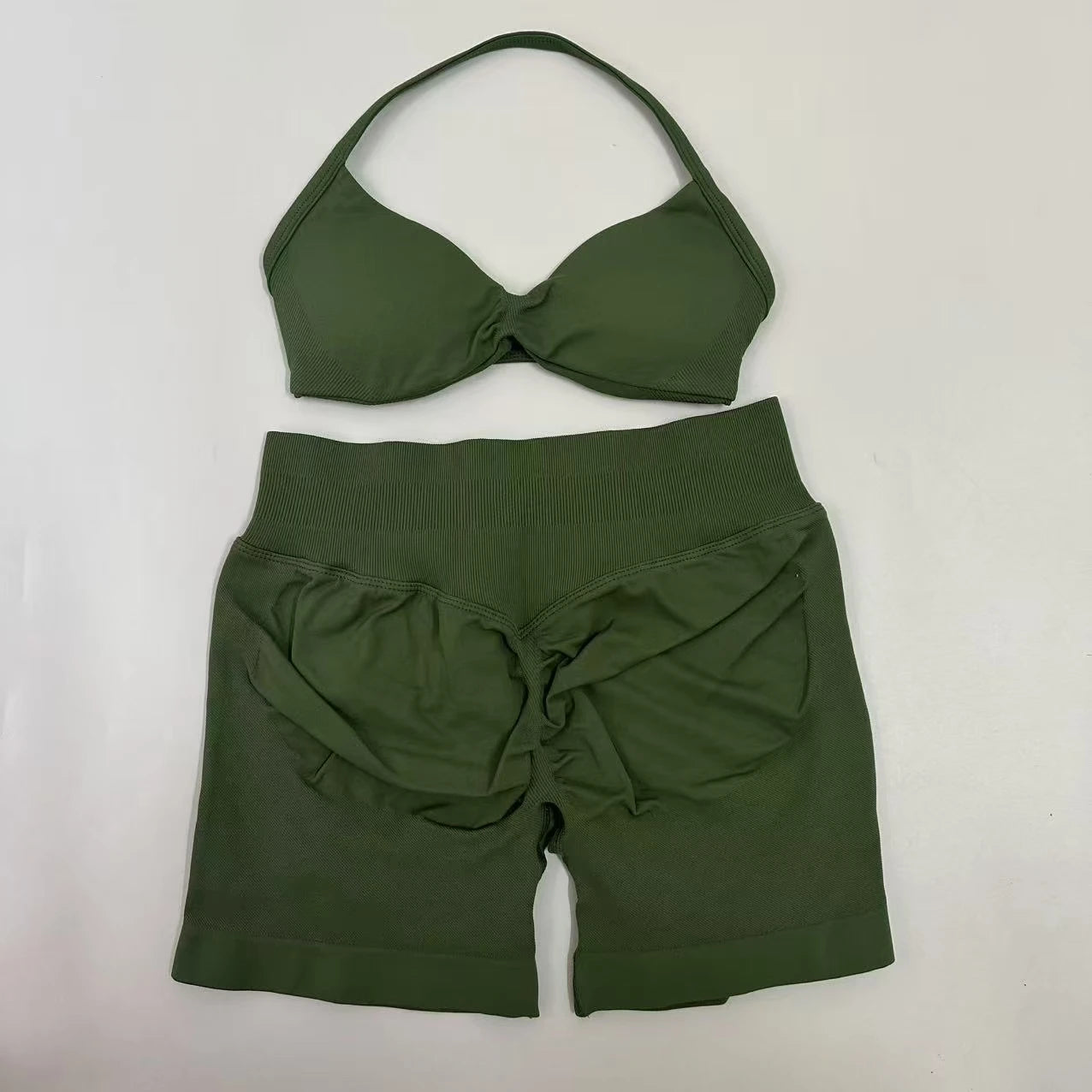Women's Strappy Bra And Shorts Yoga Set For Workout Outfits