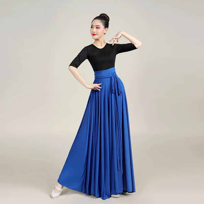 Women's Long Swing Dance Skirt for Flamenco and Belly Dance