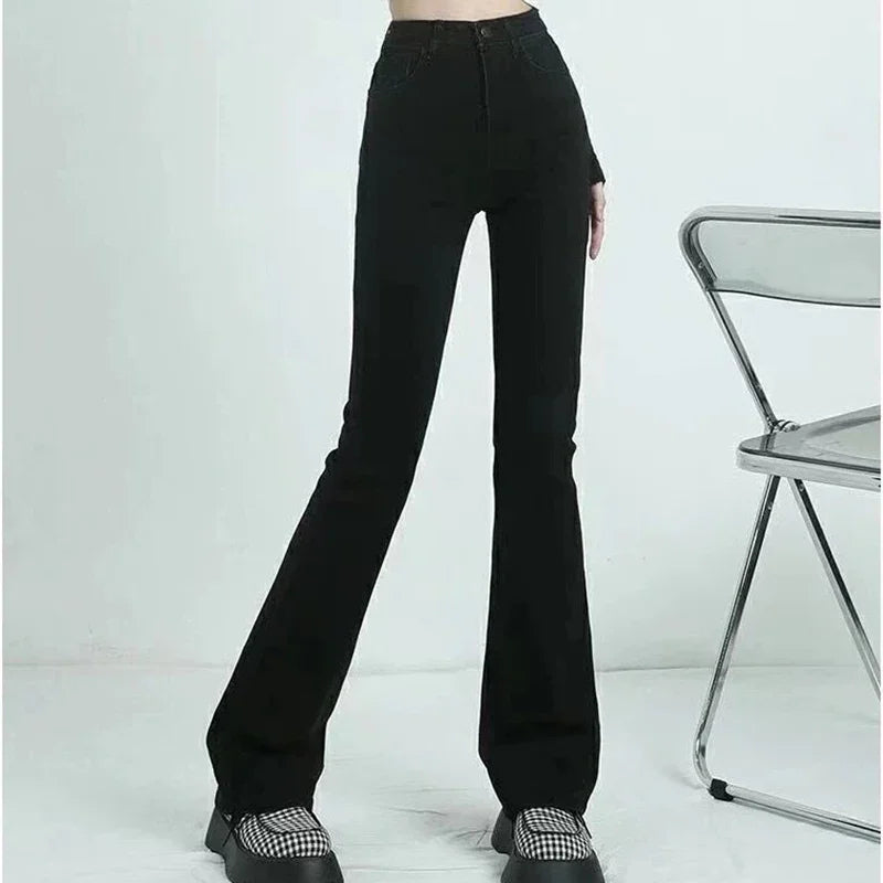 Women's Blue Bootcut High Waist Denim Jeans For Everyday Outfits