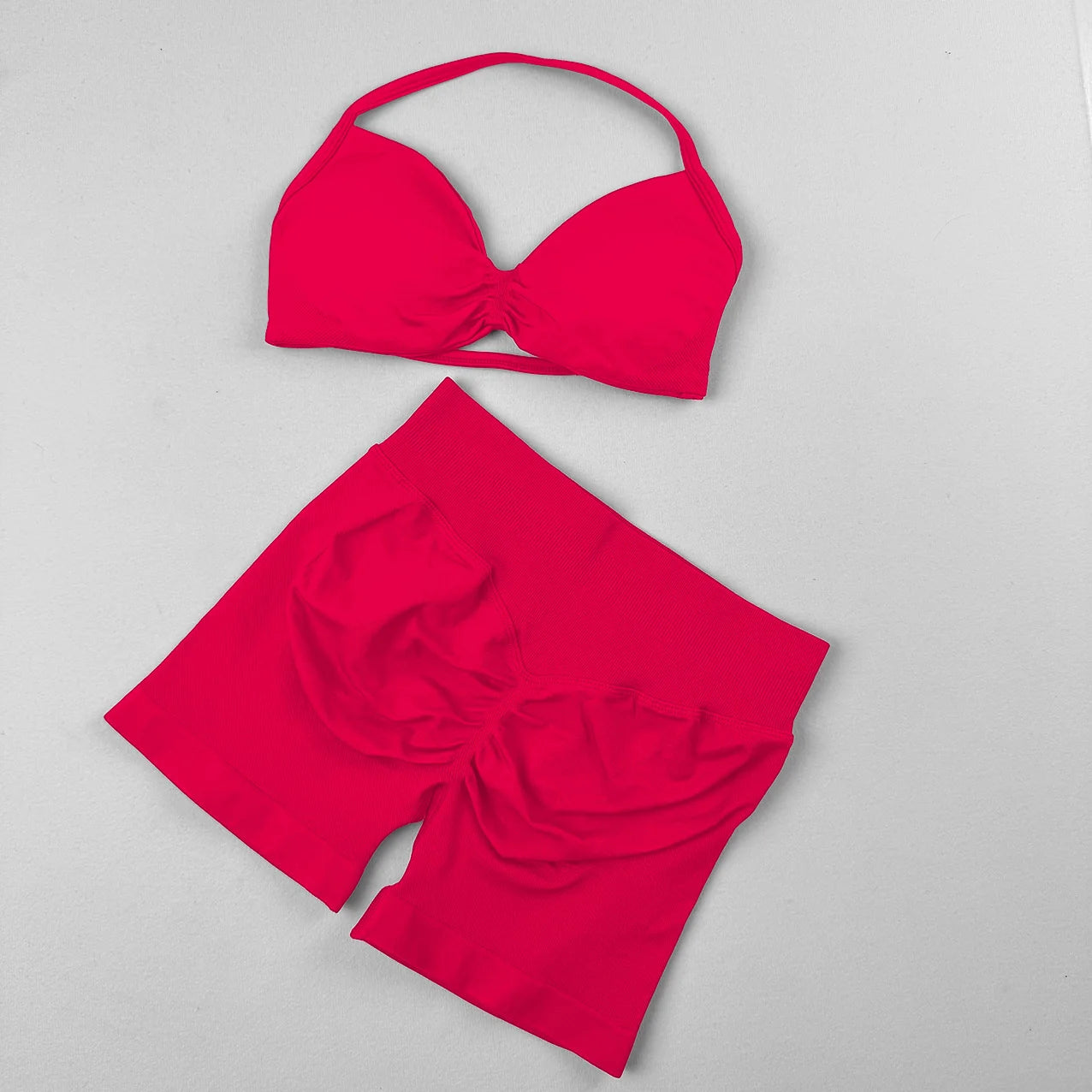 Women's Halter Bra And Shorts Yoga Set For Workout Outfits