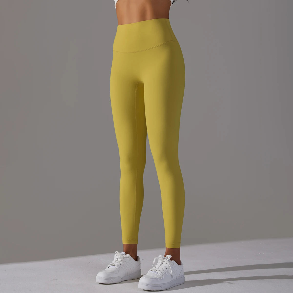 Women's Nylon-Spandex Solid High-Waist Ankle-Length Fitted Leggings for Yoga and Everyday Workouts