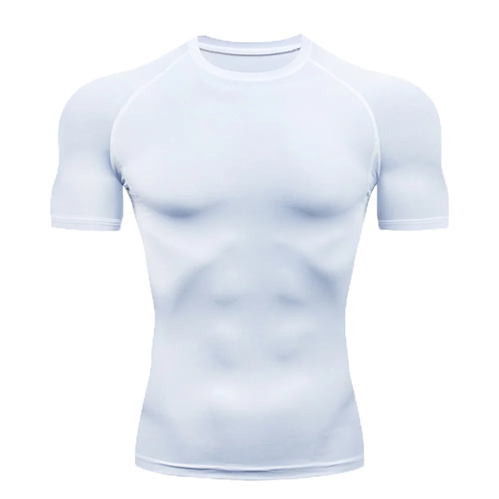 Plain Compression Short Sleeve T-shirt For Sports Outfits