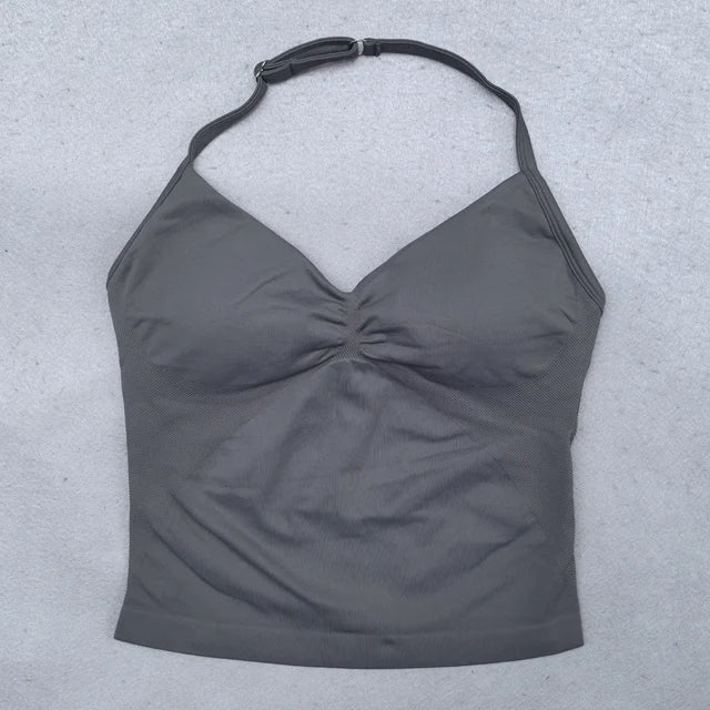 Women's Longline Tank And Shorts Yoga Set For Workout Outfits