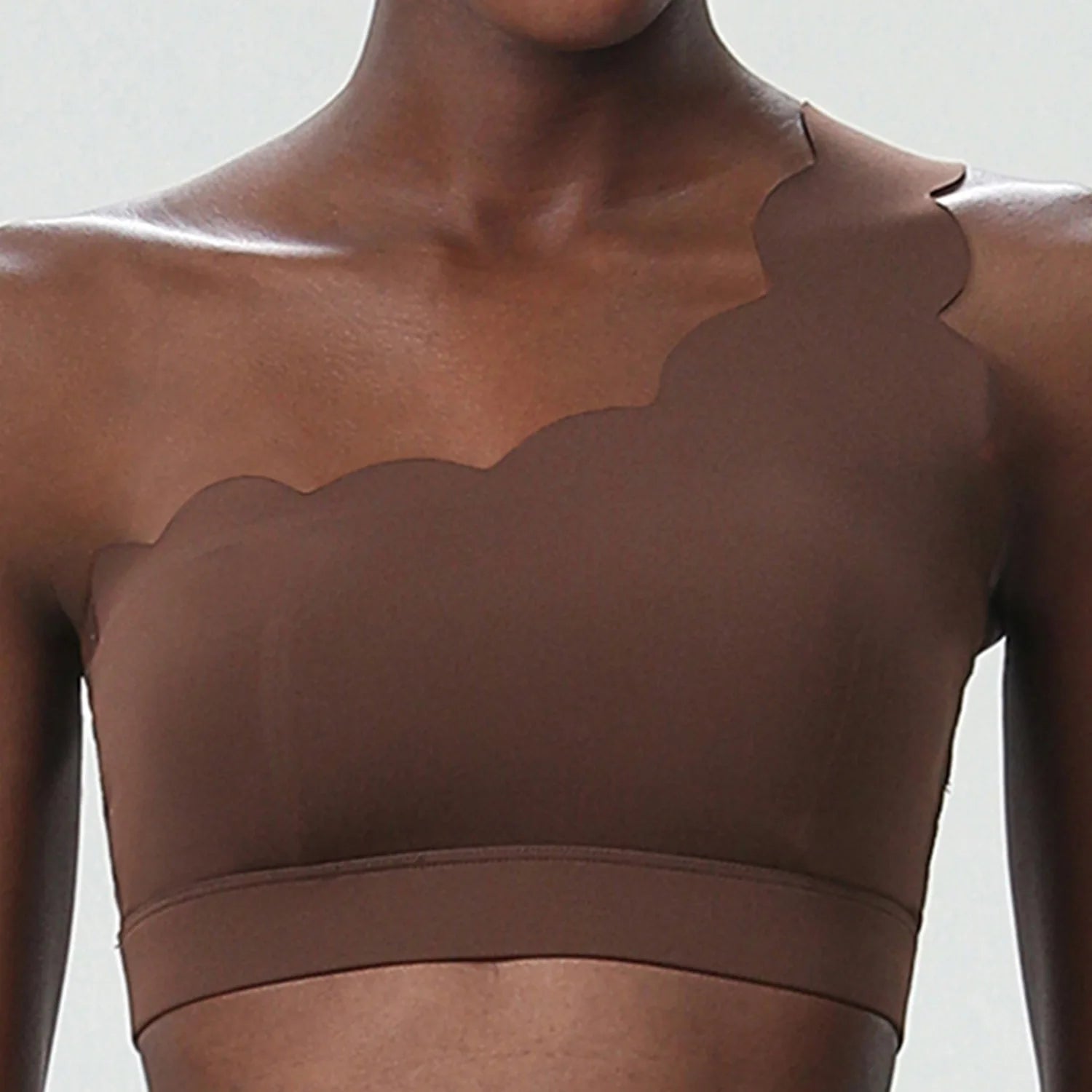 Women's Scalloped One Shoulder Sports Bra