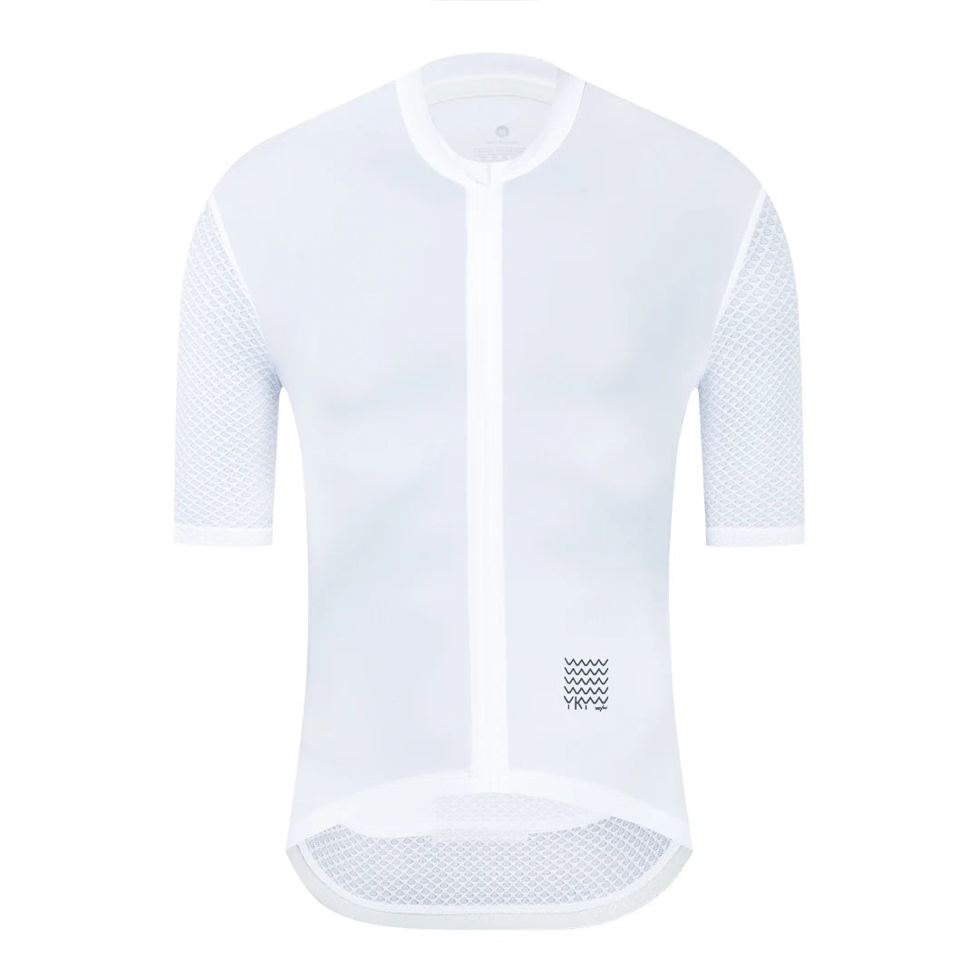 Men's Short Sleeve Full-Zip Cycling Jersey with Rear Storage Pockets