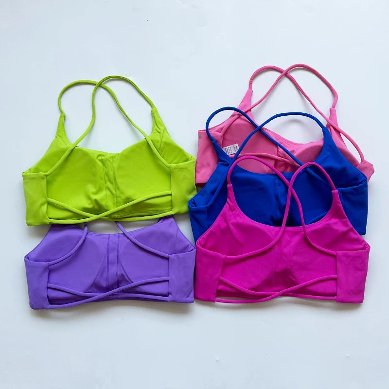 Women's Thin Strap Cross Back Sports Bra