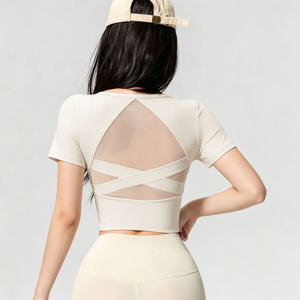 Women's Cross-Back Long-Sleeve Workout Top