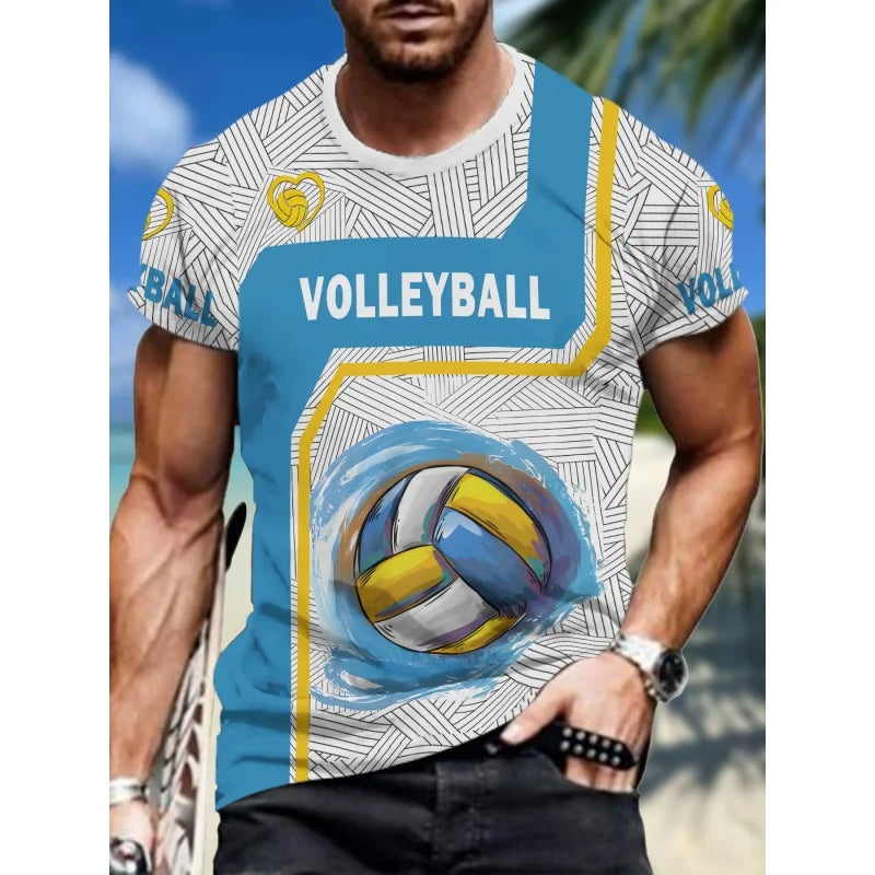 Volleyball Graphic Short Sleeve T-shirt For Sports Outfits