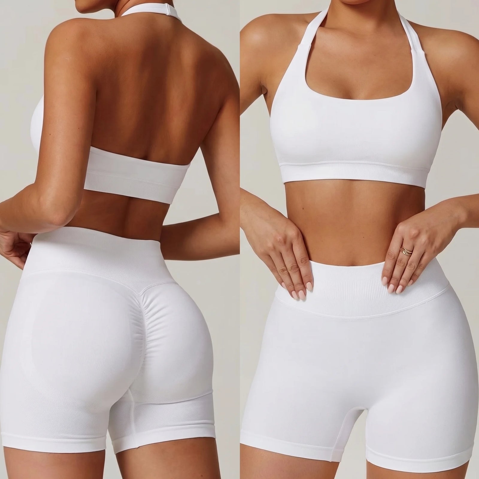 Women's Halter Bra And Shorts Yoga Set For Workout Outfits