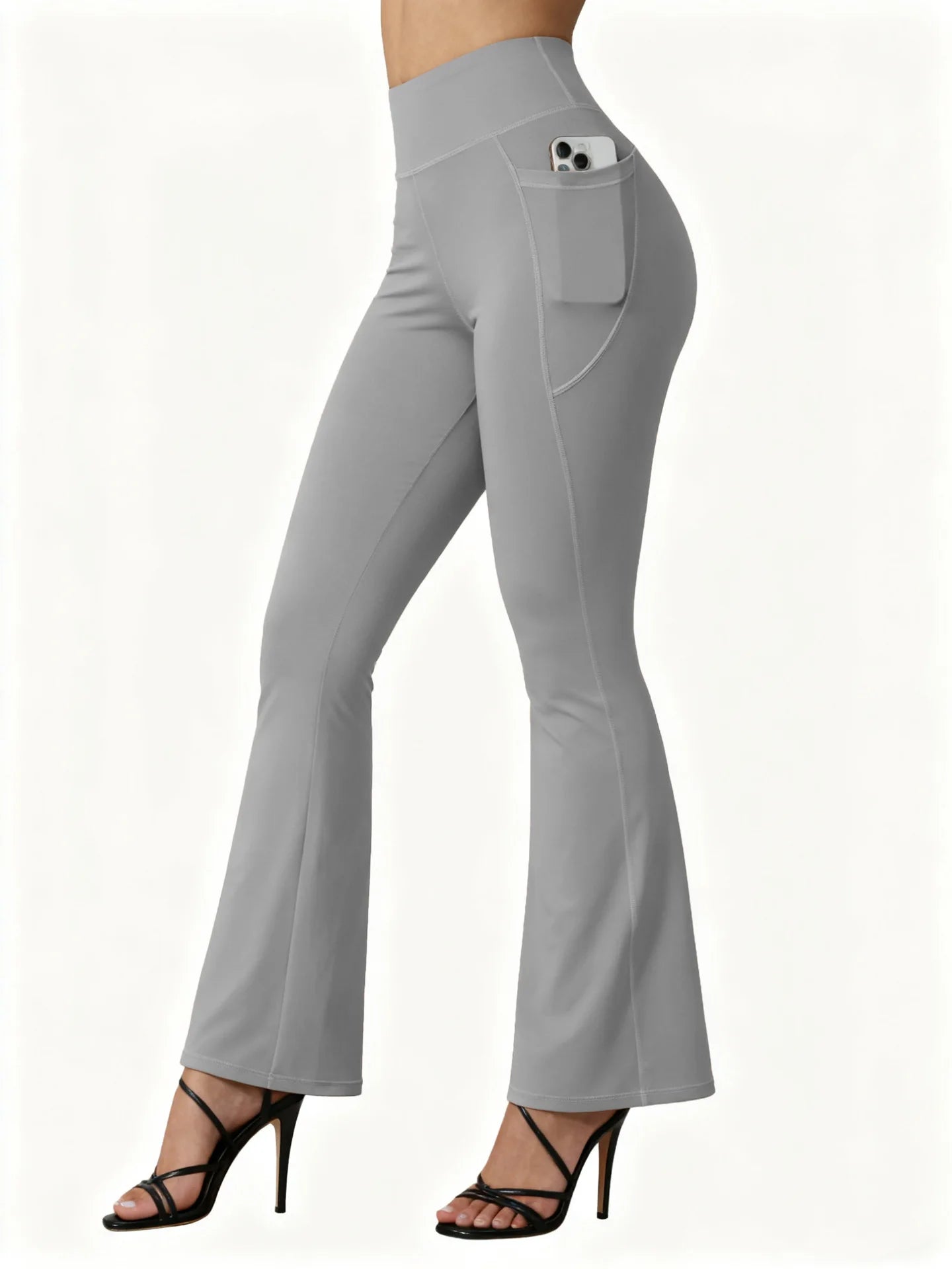 Women's Back Pocket Flared Leggings For Workout Outfits
