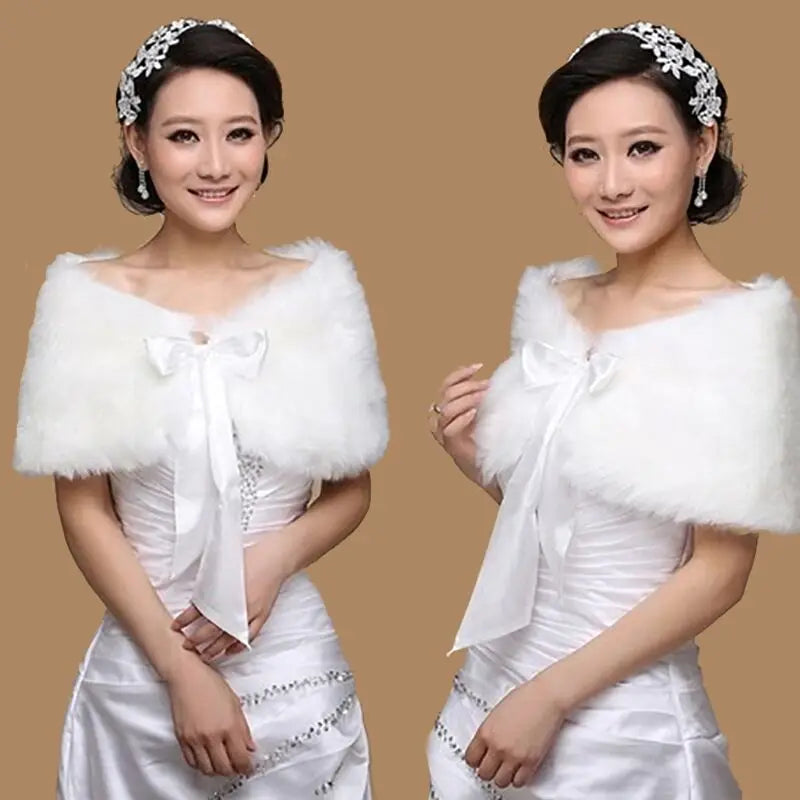 Plush Bow Front Wrap Cape for Layering over Outfits