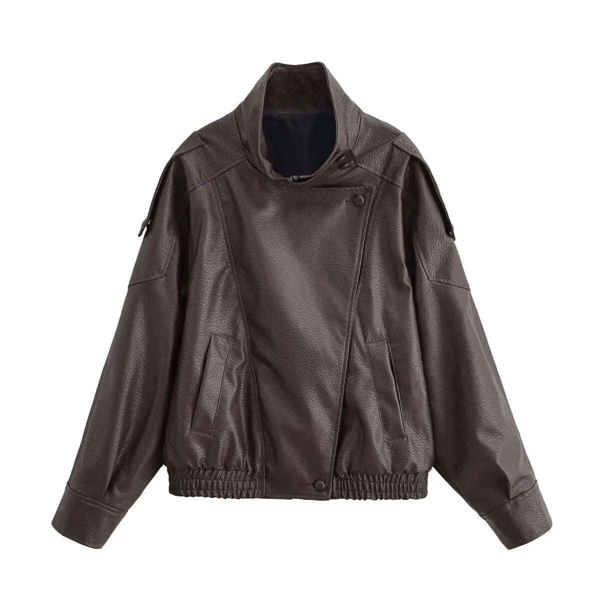 Women's Asymmetric High-Neck Zip-Front Jacket
