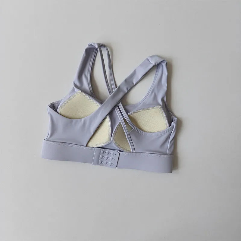 Women's Front Zip Keyhole Racerback Sports Bra