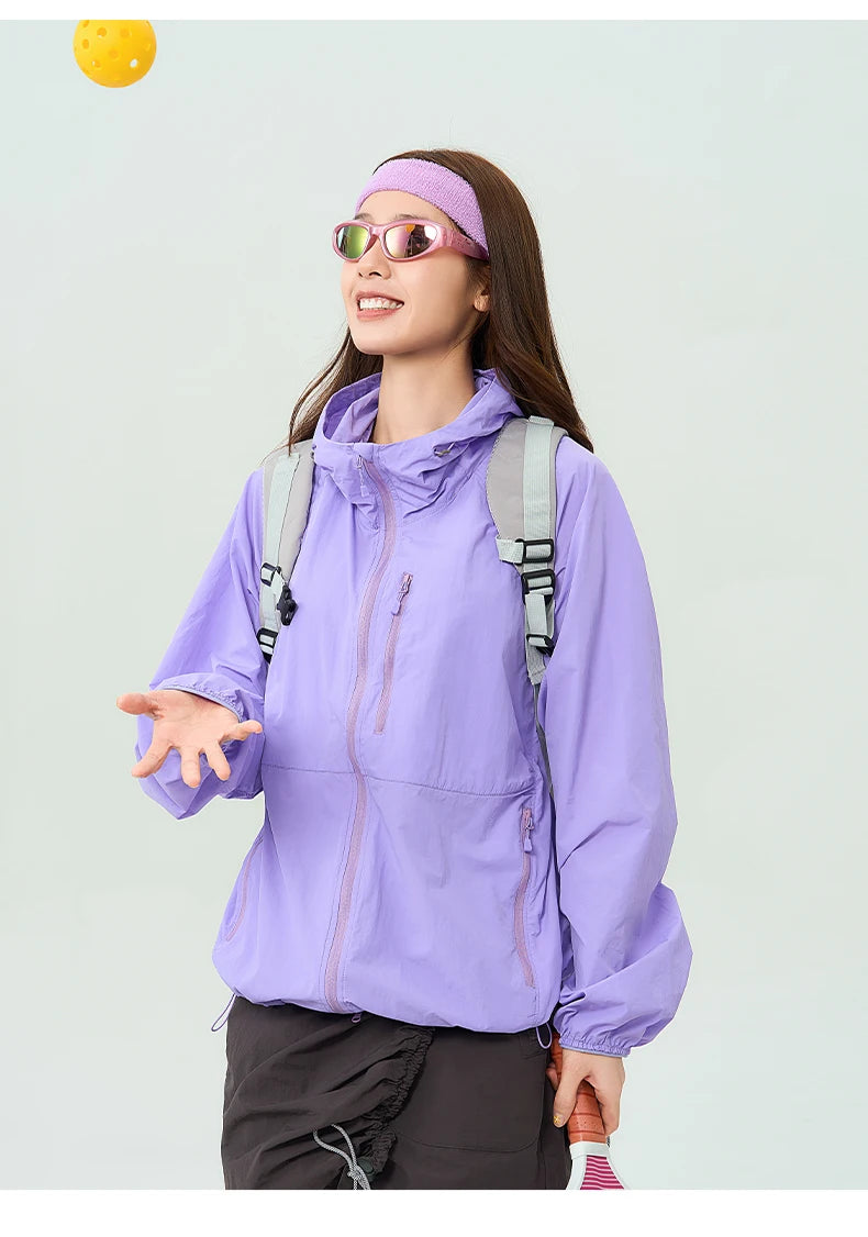 Lightweight Hooded Hiking Windbreaker Jacket for Trail Wear