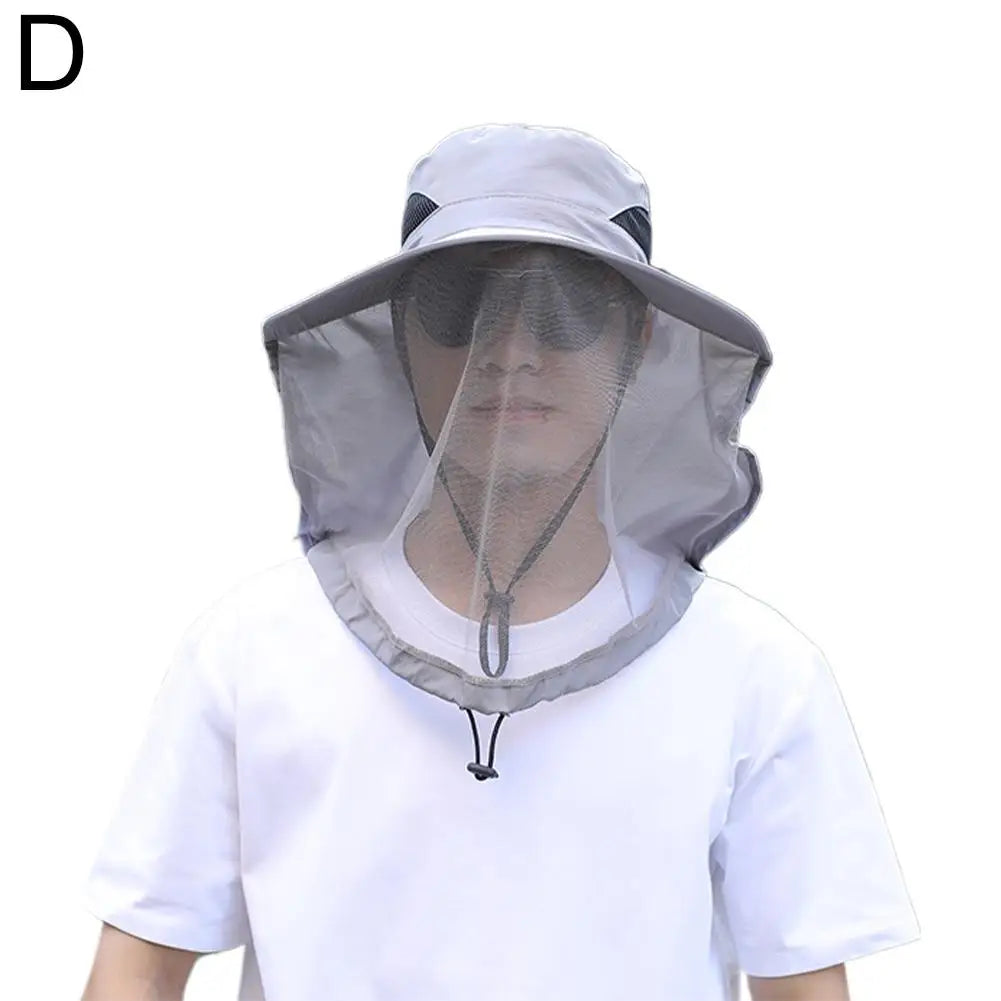 Wide Brim Outdoor Hat with Face Mesh Style Options