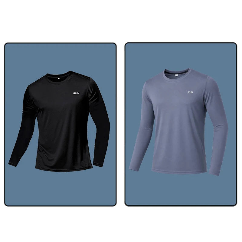 Men's Raglan Long Sleeve Crew Neck T-shirt For Workout Outfits