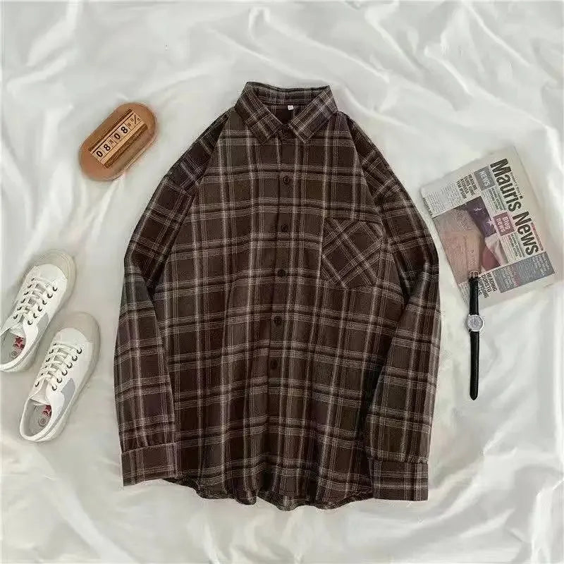 Women's Checked Collared Long Sleeve Shirt