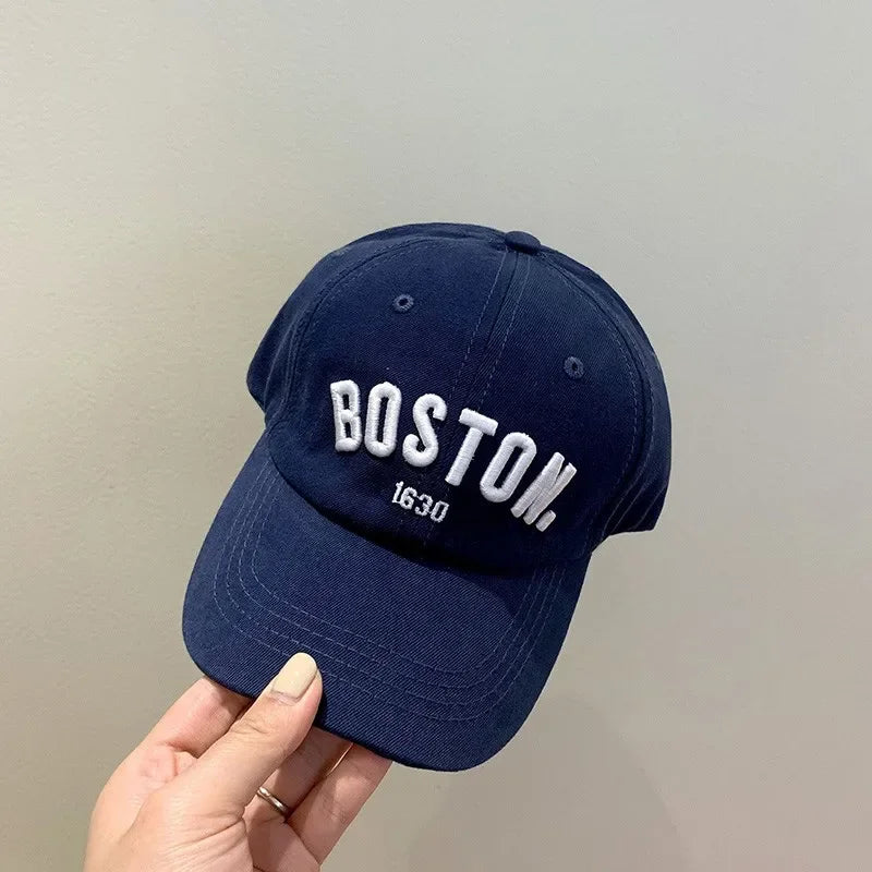 Children's Letter Embroidered Baseball Cap with Adjustable Back