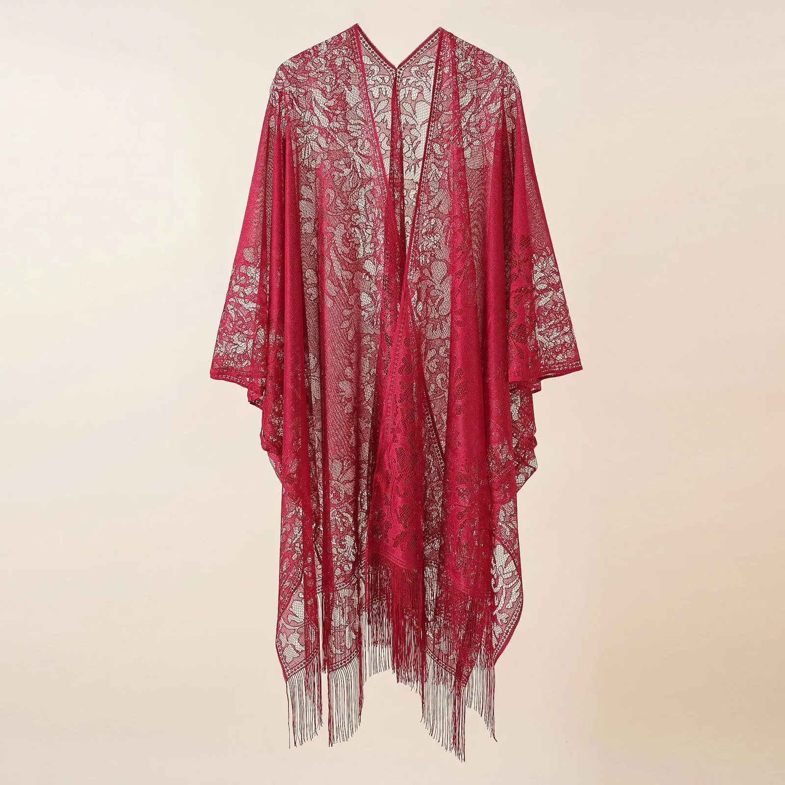 Long Lace Open Front Cardigan for Layering over Outfits