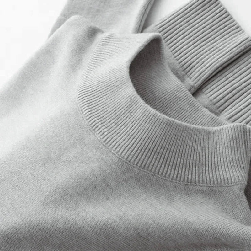 Men's Mock Neck Long Sleeve Knit Sweater