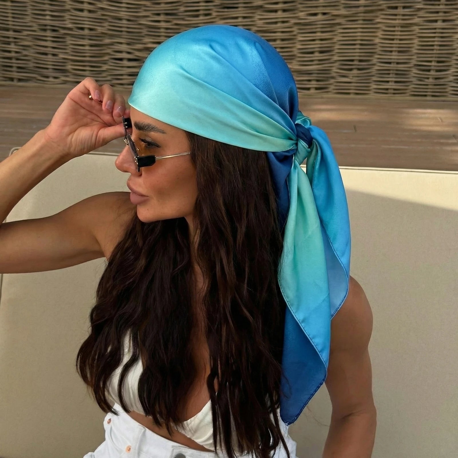 Polka Dot Square Scarf for Hair and Neck Styling