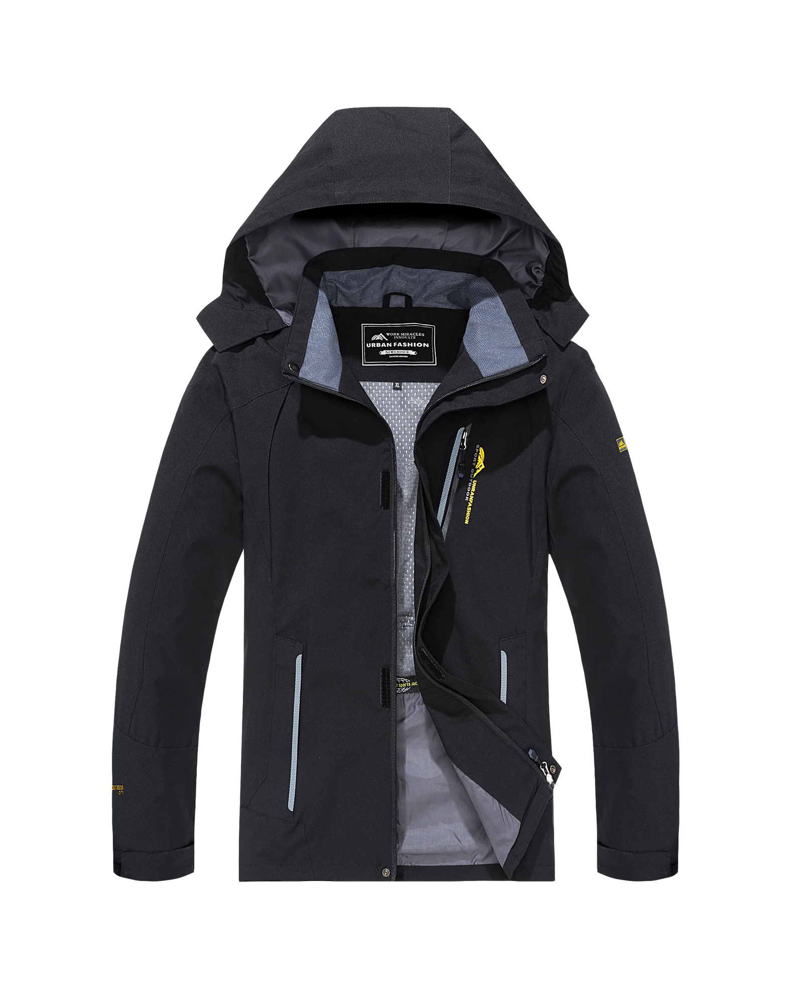 Men's Colour Block Hooded Zip Front Jacket