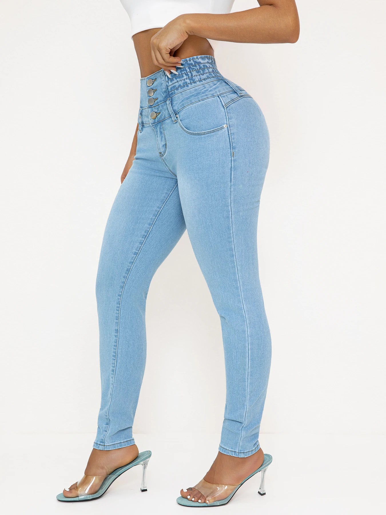 Women's Blue Skinny Fit Denim Jeans For Everyday Outfits
