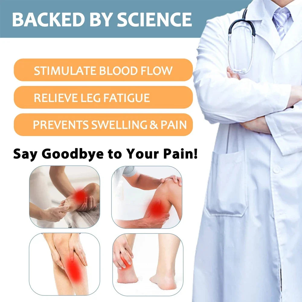 Patterned Knee High Compression Socks with Contrasting Panels