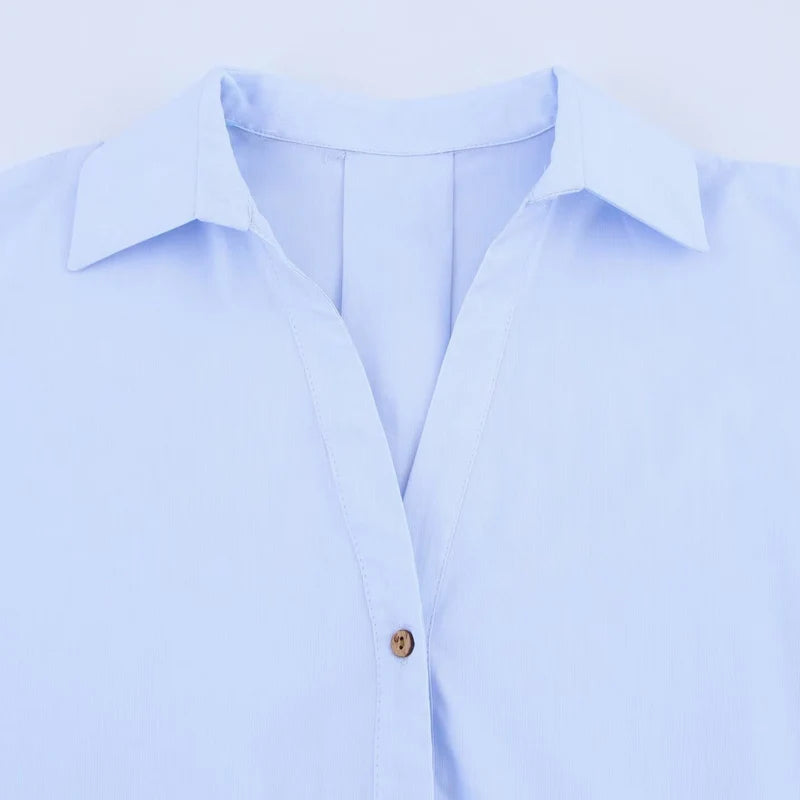 Women's Striped Wide Sleeve Cropped Button Front Shirt