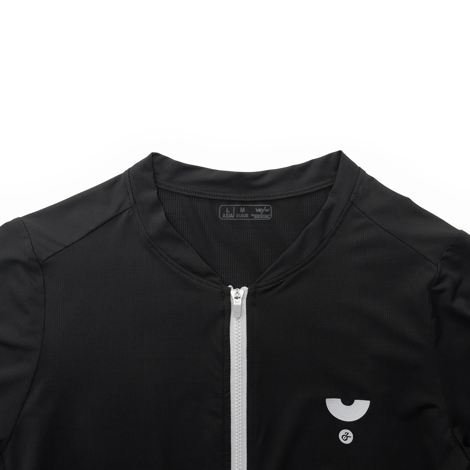 Men's V-Neck Short Sleeve Full-Zip Cycling Jersey with Rear Pockets