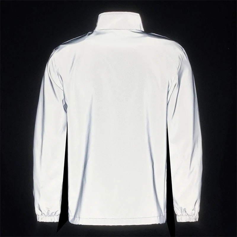 Long Sleeve Casual Streetwear Jacket with Front Closure and Pockets