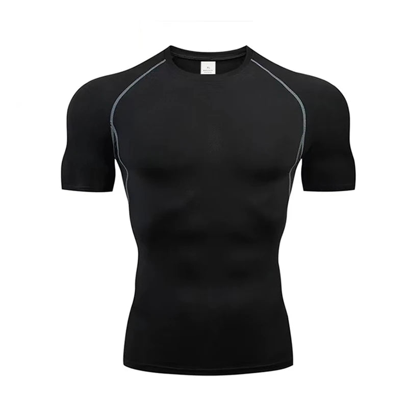 Fitted Crew Neck Short Sleeve Compression T Shirt