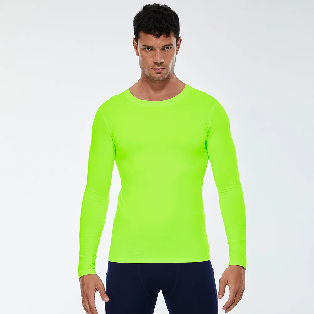 Fitted Crew Neck Long Sleeve Compression T Shirt