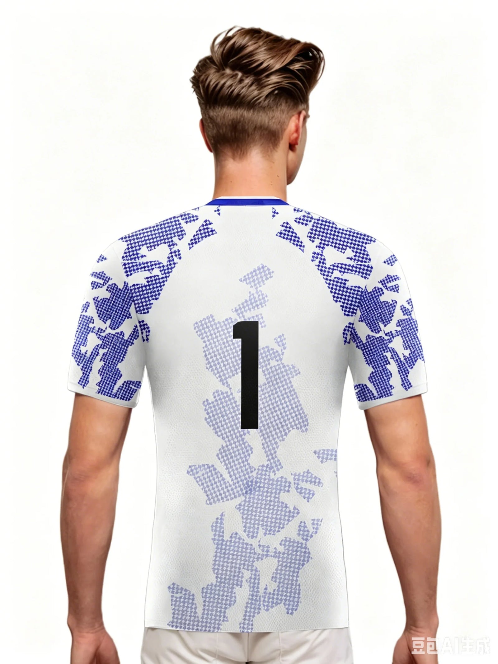 USA Graphic Short Sleeve Collared Sports Jersey with Number Print