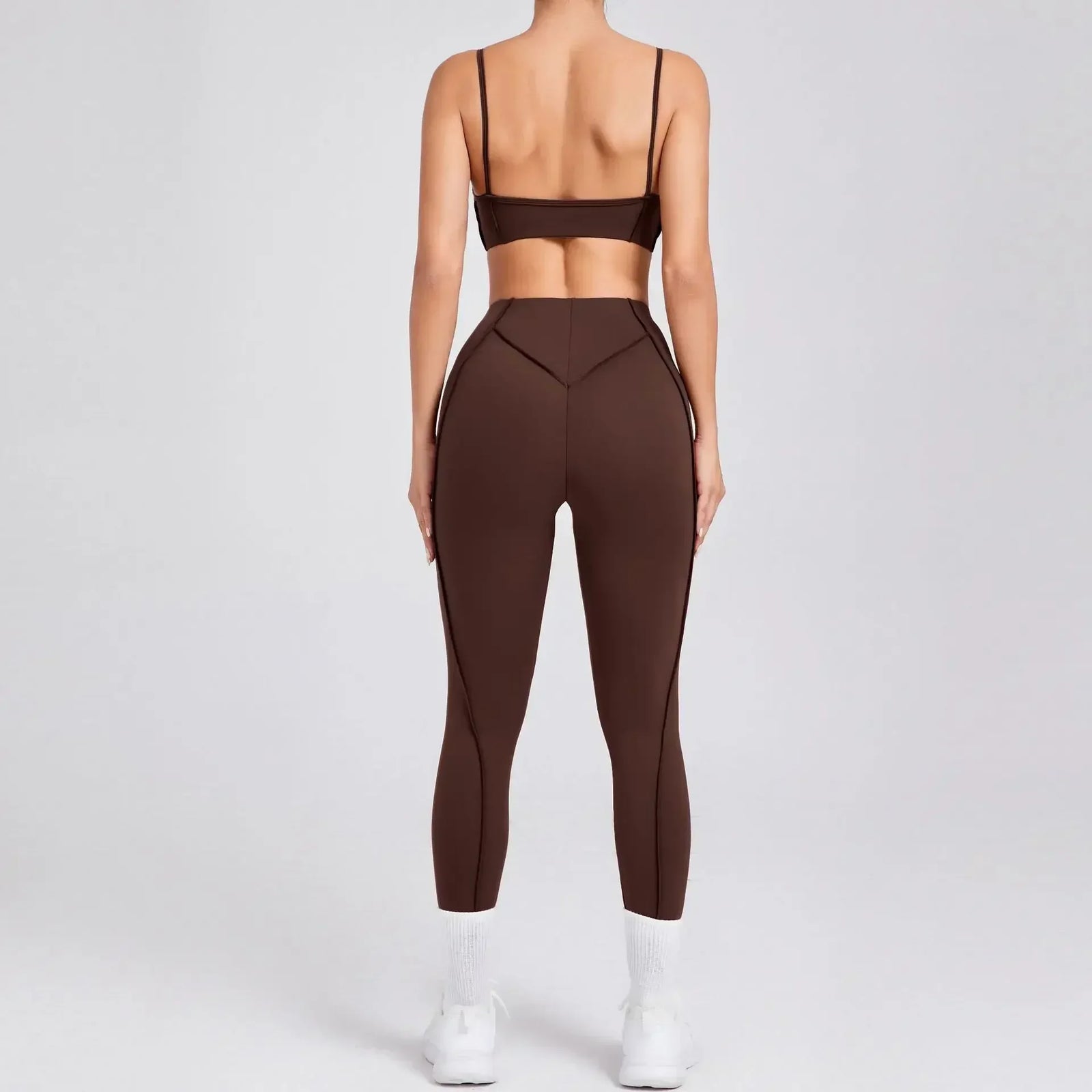 Women's Contrast Seam Bra And Leggings Yoga Set