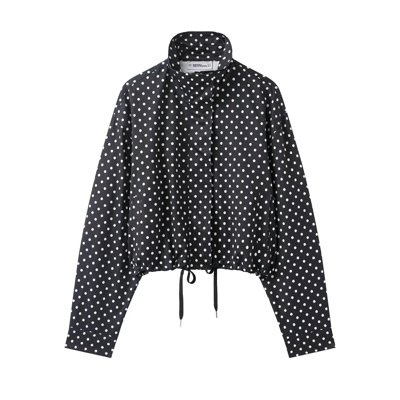 Women's Polka-Dot High-Neck Zip-Front Jacket