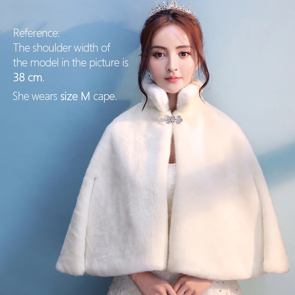 Plush Clasp Front Capelet for Layering over Dresses and Tops