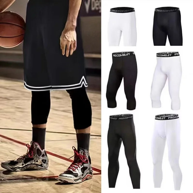 Men's Fitted Training Leggings for Gym and Running