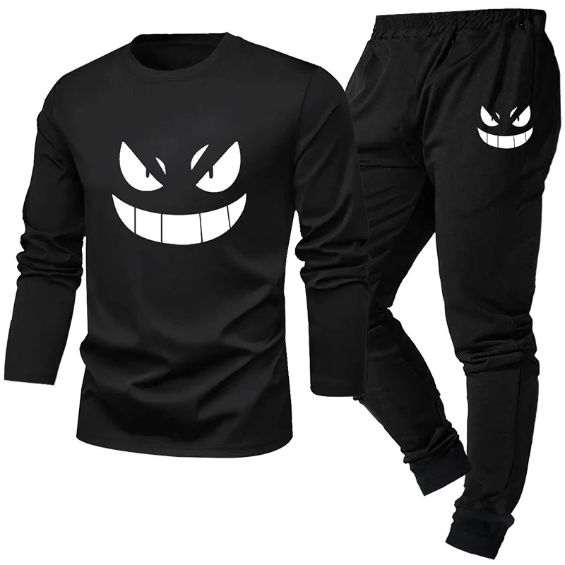 Men's Graphic Long Sleeve Top and Pants Pajama Set