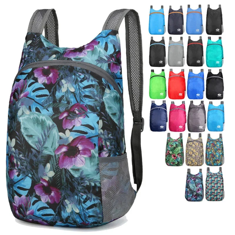 Foldable Backpack with Front Pocket and Side Bottle Pockets