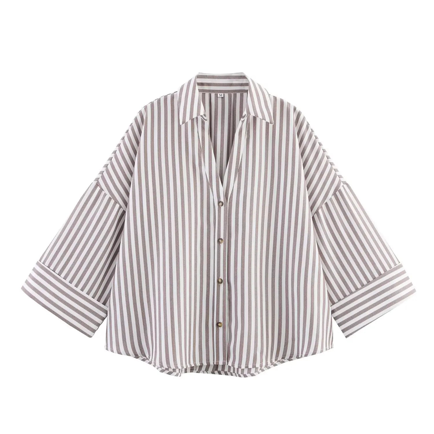 Women's Wide Short Sleeve Collared Button Front Shirt